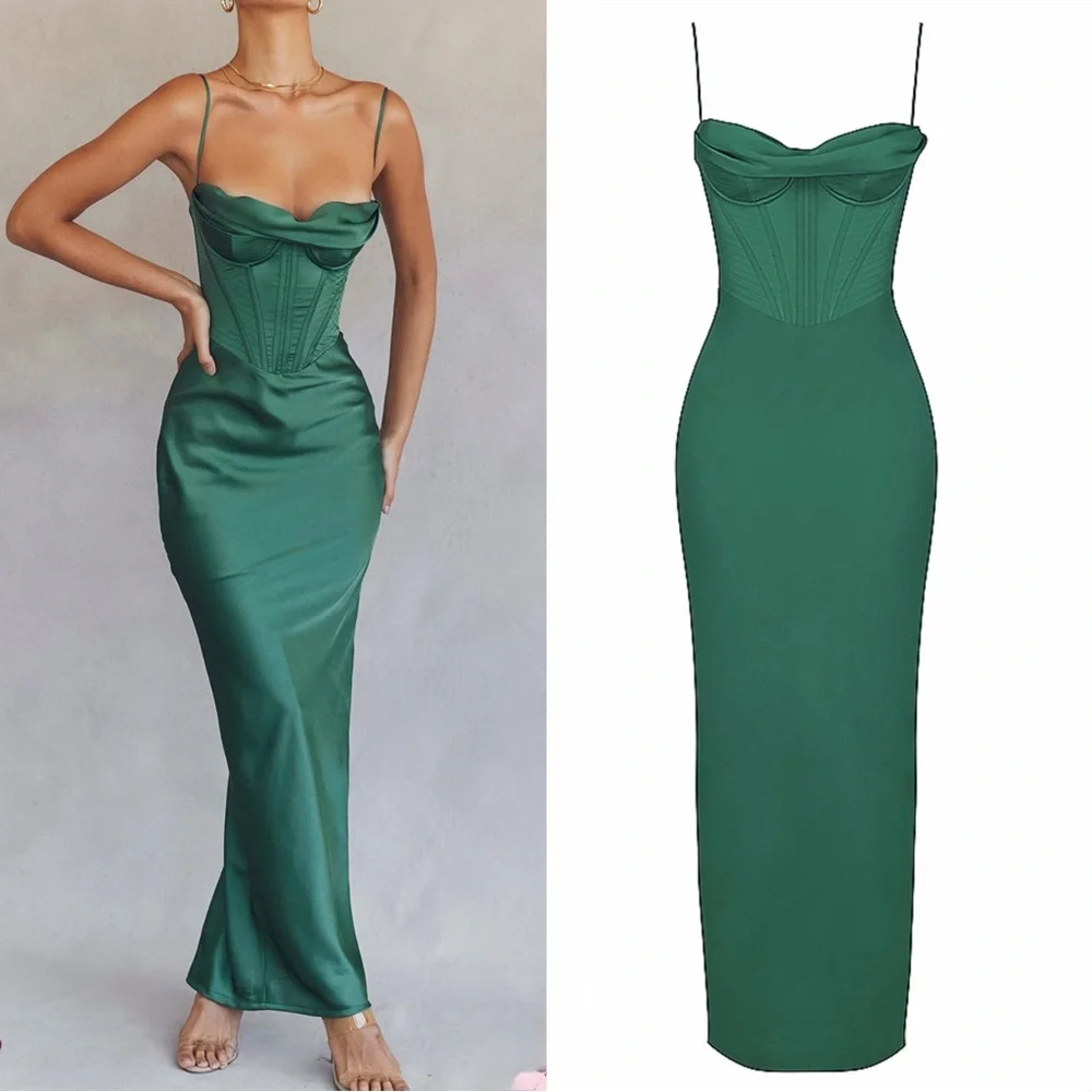 charmaine forest corset maxi dress Clothing : Maxi Dresses : 'Charmaine' Forest Corset Maxi Dress